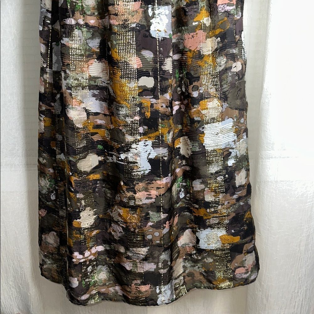 Anthropologie XS Blair Green Shimmer Long Sleeve Maxi Dress - Picture 9 of 16